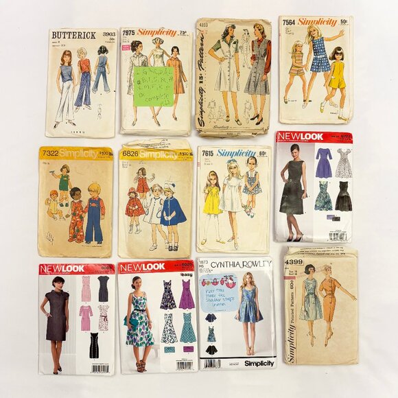 Lot of 12 sewing patterns for women and kids - assorted sizes - Picture 1 of 13
